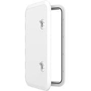 SEAFLO Locking Marine Boat Deck Rectangular Access Hatch - 13.9" x 23.86" 353mm x 606mm with Lock and Keys, 180  Opening Lid, Non-Skid, Corrosion and UV Resistant, ! White/Lock