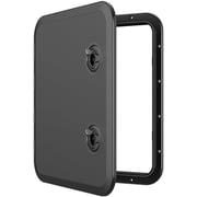 SEAFLO Locking Marine Boat Deck Rectangular Access Hatch - 18.11" x 20.47" 460mm x 510mm with Lock and Keys, 180  Opening Lid, Non-Skid, Corrosion and UV Resistant, ! Black/Lock