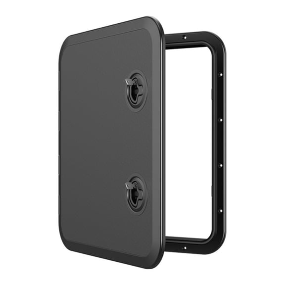 SEAFLO Locking Marine Boat Deck Rectangular Access Hatch - 18.11" x 20.47" (460mm x 510mm) with Lock and Keys, 180 Opening Lid, Non-Skid, Corrosion and UV Resistant, 4-Year Warranty! (Black/Lock)