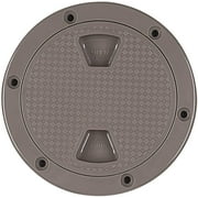 SEAFLO Marine Circular Non-Slip Screw Out Deck Plate Inspection Access Hatch 4"/6"/8" White/Black/Tan 4", TAN