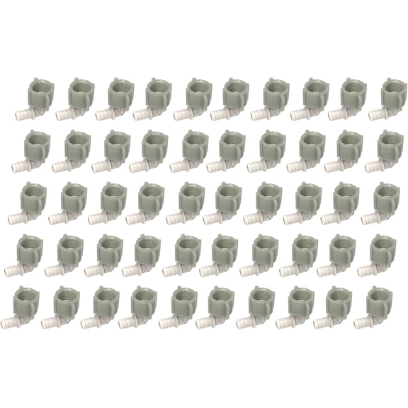 SEAFLO Plastic PEX Pipe Coupling 90 Degree Fitting Swivel Adapter 1/2"-14 FNPT x 1/2" Barb Elbow Fitting Compatible with PEX or PE-RT Pipe, Corrosion Resistant (50-Pack)
