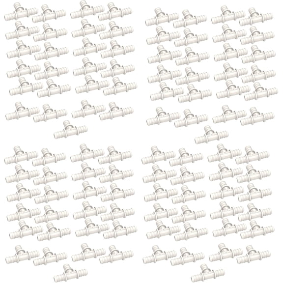 SEAFLO Plastic PEX Pipe Coupling Tee Fitting 1/2" Barb x 1/2" Barb x 1/2" Barb Compatible with PEX or PE-RT Pipe, Corrosion Resistant (100-Pack)