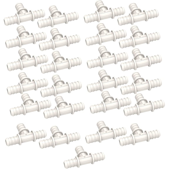 SEAFLO Plastic PEX Pipe Coupling Tee Fitting 1/2" Barb x 1/2" Barb x 1/2" Barb Compatible with PEX or PE-RT Pipe, Corrosion Resistant (25-Pack)