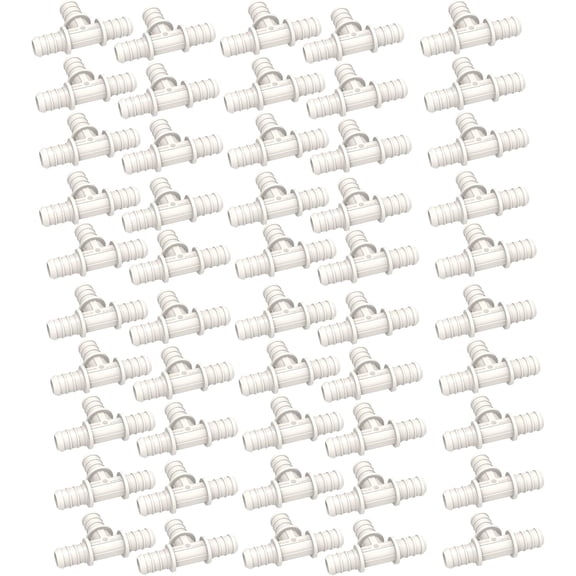 SEAFLO Plastic PEX Pipe Coupling Tee Fitting 1/2" Barb x 1/2" Barb x 1/2" Barb – Compatible with PEX or PE-RT Pipe, Corrosion Resistant (50-Pack)