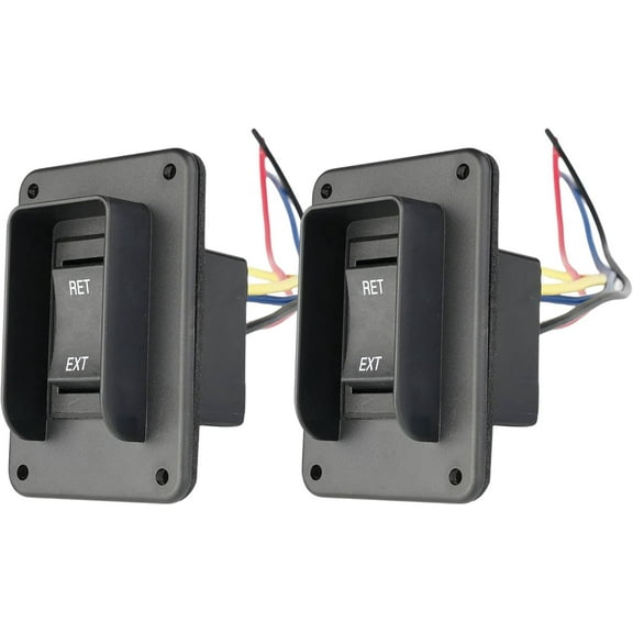 SEAFLO Stabilizer Jack Switch Power Rocker Switch, MAX 30 Amps, 12V/24V, Extend-Retract, 4 Pin Wire Harness, Momentary Reversing Polarity, IP68-Waterproof for RV Boat Truck, 4 Year Warranty (2-Pack)