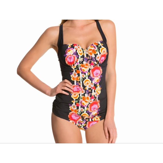 SEAFOLLY Women's Romeo Rose DD Balconette Swim Tankini Top, Black, 14