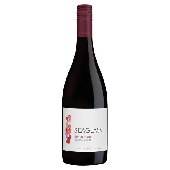 SEAGLASS Pinot Noir California Red Wine, 750 ml Glass Bottle, 14% ABV