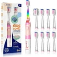 SEAGO Kids Electric Toothbrush with 2 Mins Brushing Timer and 8 Replacement Bursh Heads,Rainbow