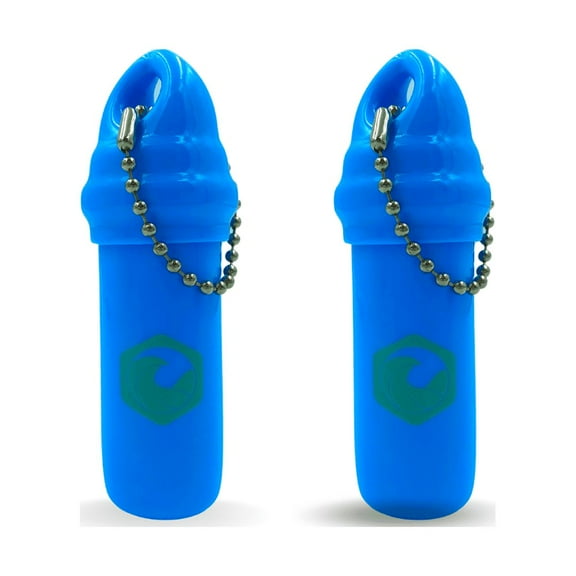 SEAHIVE Boat Floating Keychain (2pack) with Hidden Waterproof Safety PVC Container - Fishing Kayak Paddle board Dry Bag Key Chain Float Accessories (Blue)