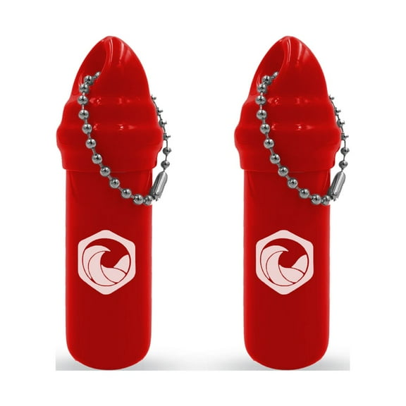 SEAHIVE Boat Floating Keychain (2pack) with Hidden Waterproof Safety PVC Container - Fishing Kayak Paddle board Dry Bag Key Chain Float Accessories (Red)