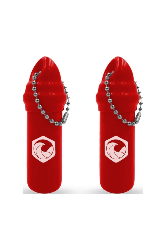 Boat Floating Keychain (2pack) with Hidden Waterproof Safety PVC Container - Fishing Kayak Paddle board Dry Bag Key Chain Float Accessories (Red)