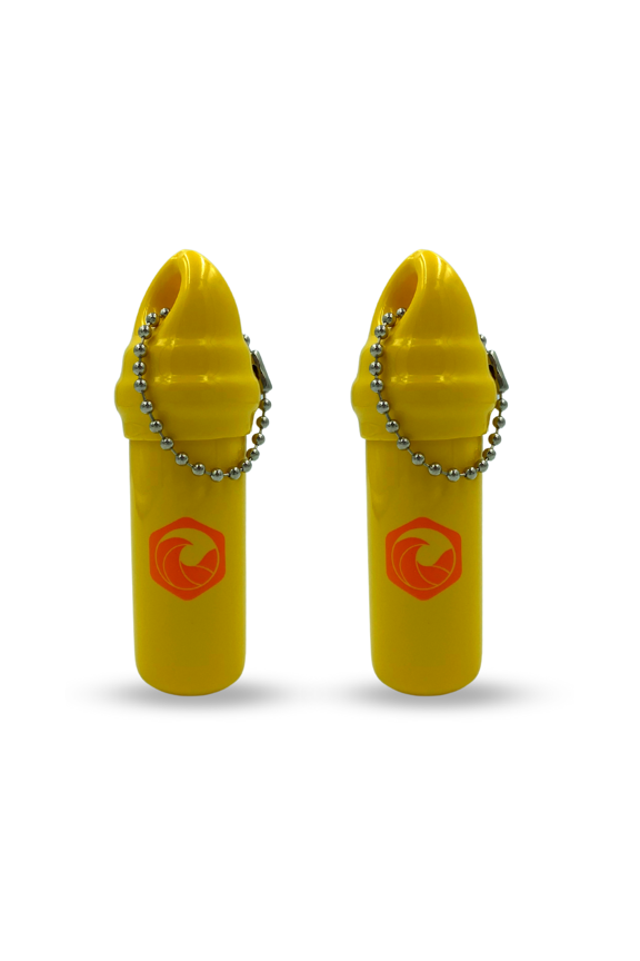 Boat Floating Keychain (2pack) with Hidden Waterproof Safety PVC Container - Fishing Kayak Paddle board Dry Bag Key Chain Float Accessories (Yellow)