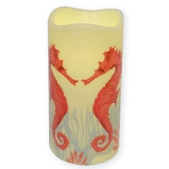 SEAHORSE Ocean Magic LED Battery-Operated Candle, 6", by DeLeon