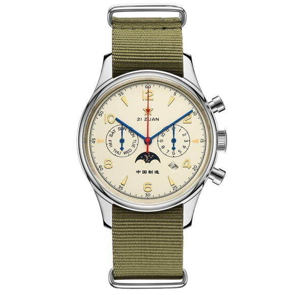 Mens Automatic Mechanical Wristwatch with 24H-Hour Display