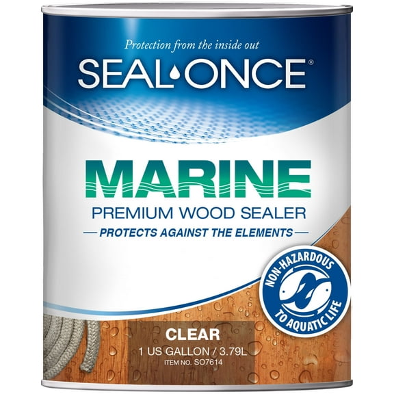 SEAL-ONCE MARINE Bronze Cedar Waterproof Wood Sealer, 1 Gallon - Outdoor Use