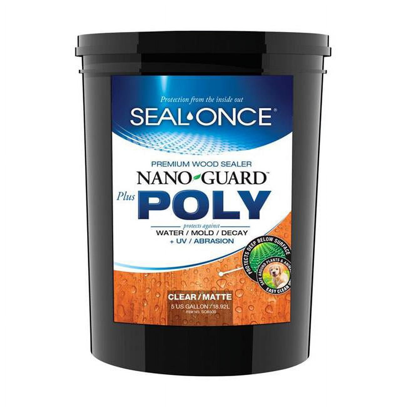 SEAL-ONCE NANO+POLY Penetrating Wood Sealer with Polyurethane (5
