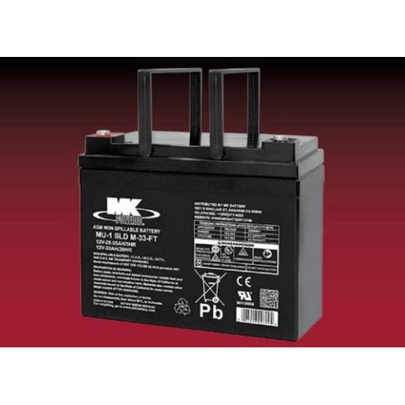 SEALED VRLA, AGM, 12V 33AH, FT, NON-HAZARDOUS NON-SPILLABLE BATTERIES