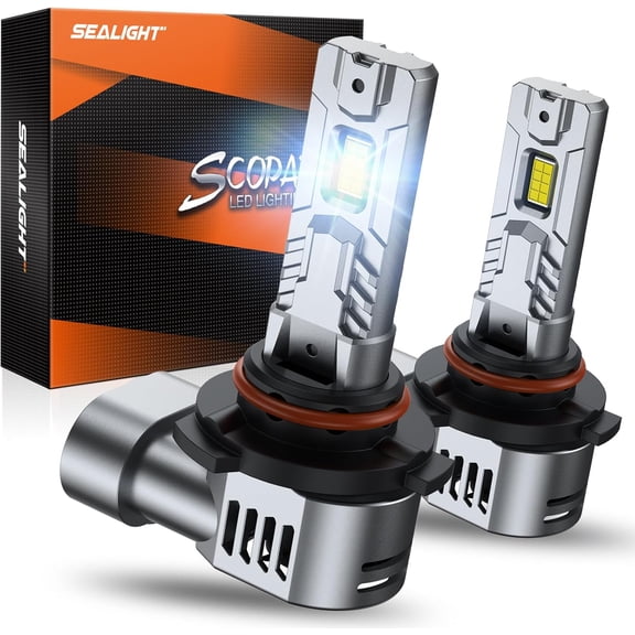 SEALIGHT 9006/HB4 LED Bulbs, 50,000LM 900% Super Bright 6500K Cool White, 1:1 Mini Size Wireless LED Car Light Bulbs with Copper Tube Cooling, CANBUS Ready Plug-N-Play, Pack of 2