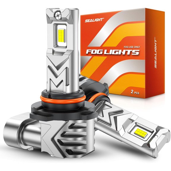 SEALIGHT 9145 H10 LED Fog Light Bulbs, 800% Brightness 17,000 Lumens LED Fog Lights 6500K White, Strong Penetration 9145 9140 H10 Fog Light Bulbs, 1:1 Mini Size 16pcs LEDs, Pack of 2