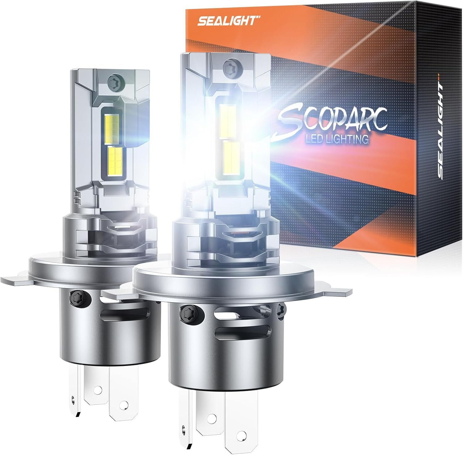 SEALIGHT S2S H4/9003/HB2 70W 6500K White IP68 LED Headlight Bulbs 2Pcs Canbus