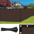 thumbnail image 1 of SEALTECH Ultra Heavy Duty 200 GSM Privacy Fence Screen – Non-Recycled Polyethylene Mesh Shade Net with Bindings & Rustproof Grommets - 90% + Blockage Includes Cable Zip Ties. (Brown 5'X100'), 1 of 7