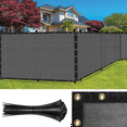 thumbnail image 1 of SEALTECH Ultra Heavy Duty 200 GSM Privacy Fence Screen – Non-Recycled Polyethylene Mesh Shade Net with Bindings & Rustproof Grommets - 90% + Blockage Includes Cable Zip Ties. (Grey 6'X50'), 1 of 7