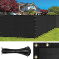 thumbnail image 1 of SEALTECH Ultra Heavy Duty 200 GSM Privacy Fence Screen – Non-Recycled Polyethylene Mesh Shade Net with Bindings & Rustproof Grommets - 90% + Blockage Includes Cable Zip Ties. (Black 5'X25'), 1 of 7
