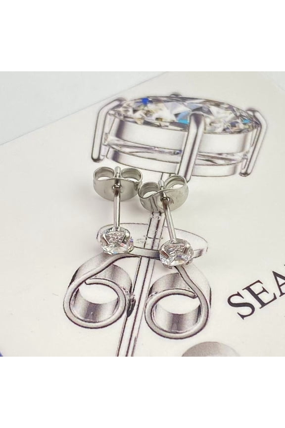 Ear studs,Moissanite Stud Earrings for Women Men,0.3ct-3.0CT 18K White Gold Plated Moissanite Solid 925 Sterling Silver Earring