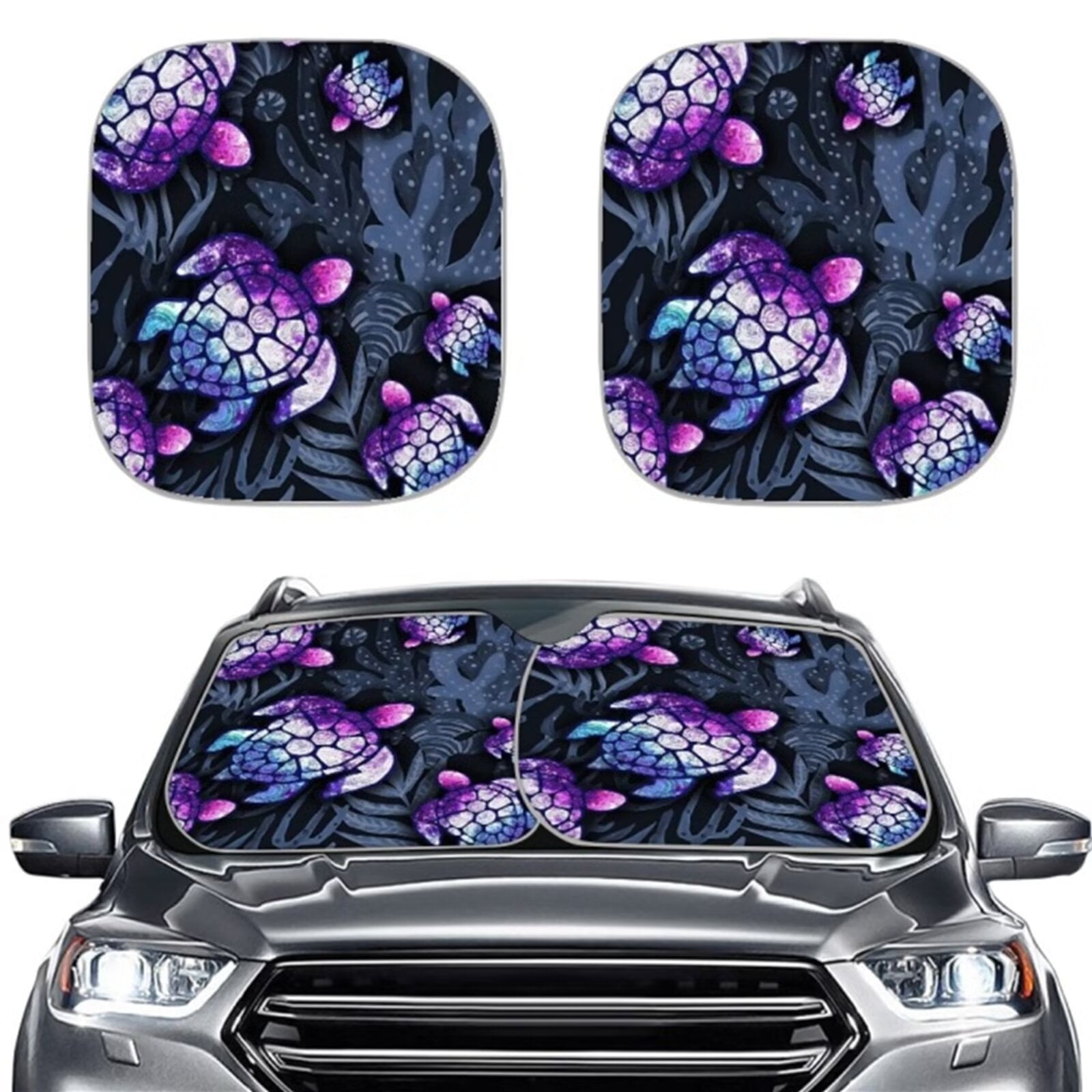 SEANATIVE 2 PCS Boho Car Sun Shade Windshield for Cars SUVs Durable Car ...