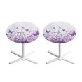 thumbnail image 1 of SEANATIVE 2 PCS Fitted Spandex Round Tablecloths 24" Diameter Cocktail Table Top Cover Decorative and Practical High Top Table Cloths Covers, Butterfly Dragonfly Flower Violet, 1 of 7