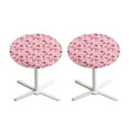 thumbnail image 1 of SEANATIVE 2 PCS Round Tablecloths 24 Inch Cocktail Table Topper Cap Decorative Bar Table Covers with Elastic Edged for Indoor Outdoor Parties, Cowboy Hat Boots Love Valentine's Day Pink, 1 of 7