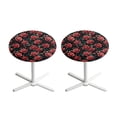 thumbnail image 1 of SEANATIVE 2 Pieces Round Cocktail Tablecloths with Elastic Edges Stylish Table Covers Washable Table Topper Cap for Round Cocktail Tables for Banquets Bars 24 x 24 Inch, Red Rose Print, 1 of 7