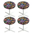 thumbnail image 1 of SEANATIVE 24 Inch Cocktail Table Topper Cap Pack of 4 Elastic Fit Round Highboy Table Covers Stretch Spandex Table Covers Elegant Table Decorations for Parties Bar, Bohemian Flower Print, 1 of 7