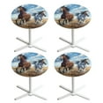 thumbnail image 1 of SEANATIVE 24 Inch Cocktail Table Topper Cap Set of 4 Elastic Fit Round Highboy Table Covers Stretch Spandex Table Covers Elegant Table Decorations for Parties Bar, Horse Blue Sky, 1 of 7