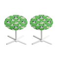 thumbnail image 1 of SEANATIVE 24 x 24 Inch Cocktail Table Cloths Set of 2 Spandex Stretch Round Table Covers Fitted Cocktail Table Topper Cap for Party Bar Pub Tables, St. Patrick's Day Clover Leaf Green Hat Dog, 1 of 7