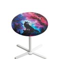 thumbnail image 1 of SEANATIVE 24 x 24 Inch Cocktail Table Topper Covers Small Round Table Cloth with Elastic Fit Washable Table Cloth Decorative Table Topper for Bar Pub Party, Wolf Ink Painting Starry Sky, 1 of 7