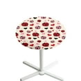 thumbnail image 1 of SEANATIVE 24 x 24 Inch Round Table Covers Stretchy Spandex Cocktail Tablecloth Highboy Table Top Cover Table Topper Cap for Cocktail Parties Events, Ladybug Love Heart Shaped Valentine Beige, 1 of 7