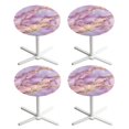 thumbnail image 1 of SEANATIVE 4 PCS Round Table Covers Elegant Cocktail Table Topper Cap Bar Tablecloth with Elastic Edges Stylish Party Table Decorations for 24'' Round Tables, Pink Violet Marble, 1 of 7