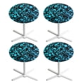 thumbnail image 1 of SEANATIVE 4 PCS Spandex Round Table Covers for 24 Inch Cocktail Tables Decorative Small Round Table Topper Cap Tablecloths Elastic Fit for Birthday Parties, Blue Black Sea Turtle Flower, 1 of 7