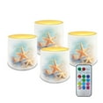 thumbnail image 1 of SEANATIVE 4 Pack Flameless LED Candles Remote Control Flickering LED Pillar Candles Battery Operated, Timer Multi-Color Options Tea Lights for Party Dinner Event Decor, Beach Starfish, 1 of 7