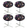 thumbnail image 1 of SEANATIVE 4 Pack Small Round Fitted Table Cover Elastic Fit Tablecloth Stretch Cocktail Table Topper Cap Anti-stain Table Cloth for Banquet Restaurant Bar 24'' Diameter, Colorful Butterfly Black, 1 of 7