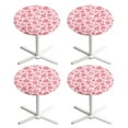thumbnail image 1 of SEANATIVE 4 Pieces Cocktail Table Cover Stretch Round Tablecloth with Elastic Edge Table Topper Cap Table Decor for Bar Pub Party Restaurant, Love Heart-shaped Cookie Valentine's Day Pink, 1 of 7