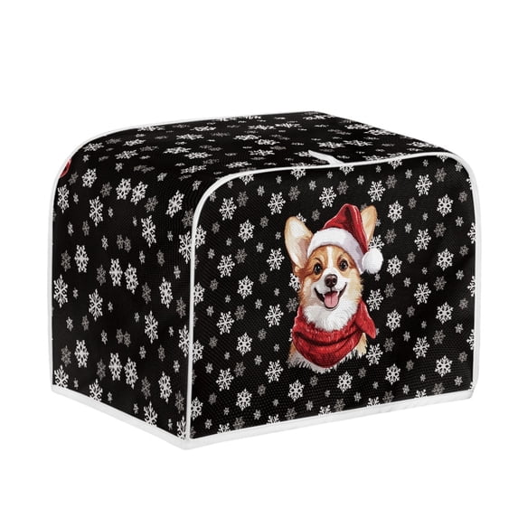 SEANATIVE 4 Slice Toaster Covers Christmas Corgi Bread Toaster Cover Toaster Dust Cove Small Xmas Snowflake Kitchen Appliance Protector, Keep from Dust Fingerprint