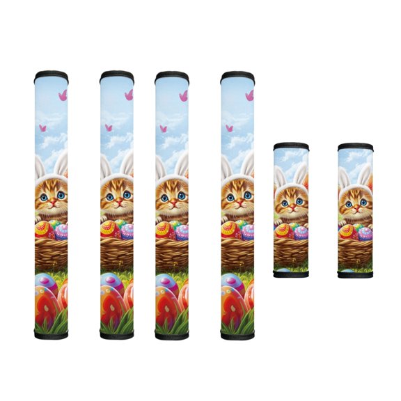 SEANATIVE 6 PCS Fridge Microwave Door Handle Covers Kitchen Appliances Handle Protector Gloves for Refrigerator Microwave Kitchen Cabinet Dishwasher, Easter Egg Cute Rabbit Ear Cat Butterfly