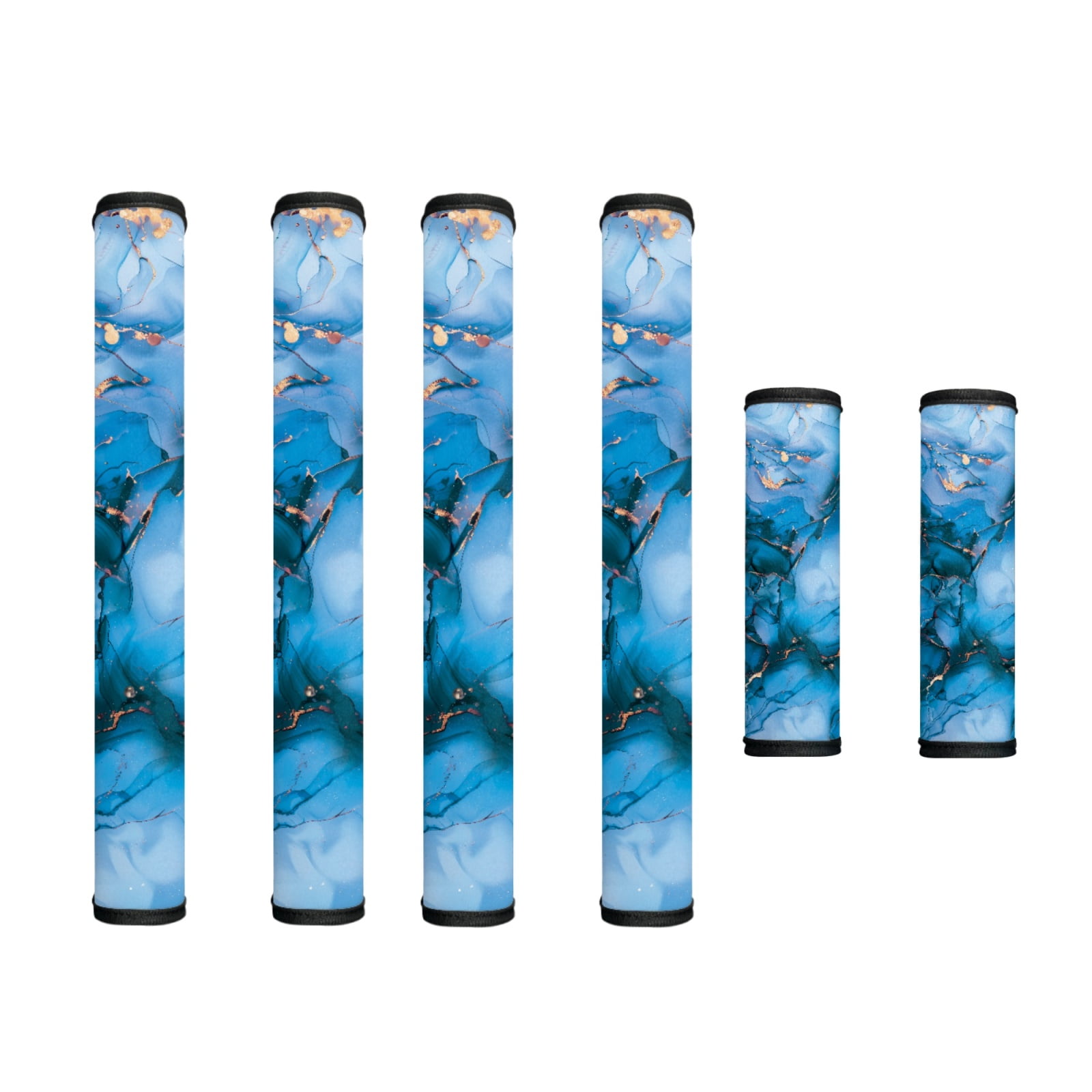 SEANATIVE 6 PCS Fridge Microwave Door Handle Covers Kitchen Electrical Appliance Decor Handles Washable Refrigerator Kitchen Cabinet Dishwasher Door Cloth Protector, Blue Gold Marble