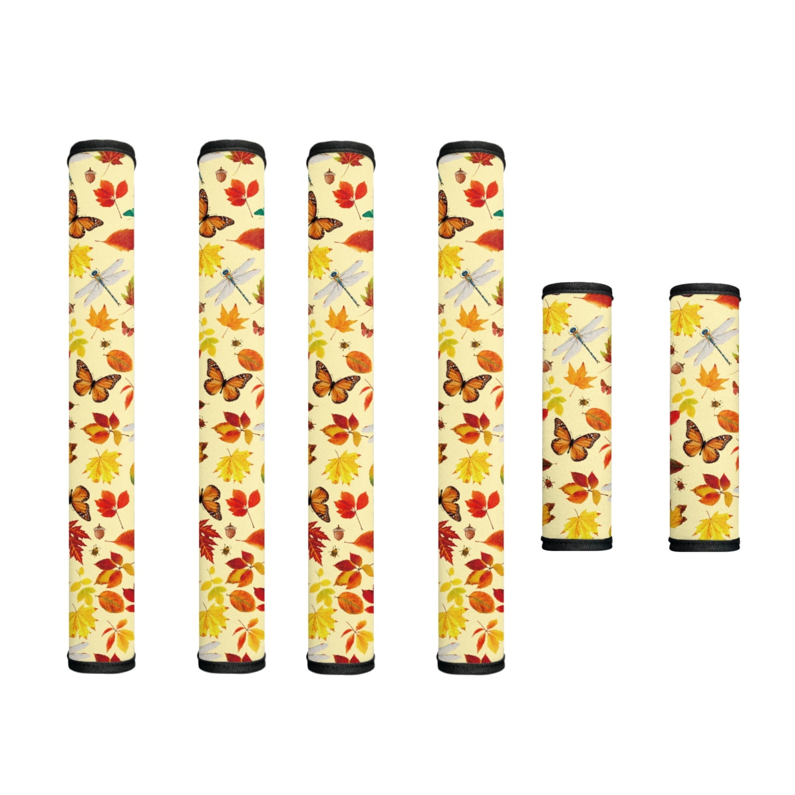 SEANATIVE 6 PCS Refrigerator Door Handle Covers Water-Resistant Kitchen Electrical Appliance Decor Handles Fridge Microwave Dishwasher Door Cloth Protector, Butterfly Dragonfly Leaves Maple Leaf