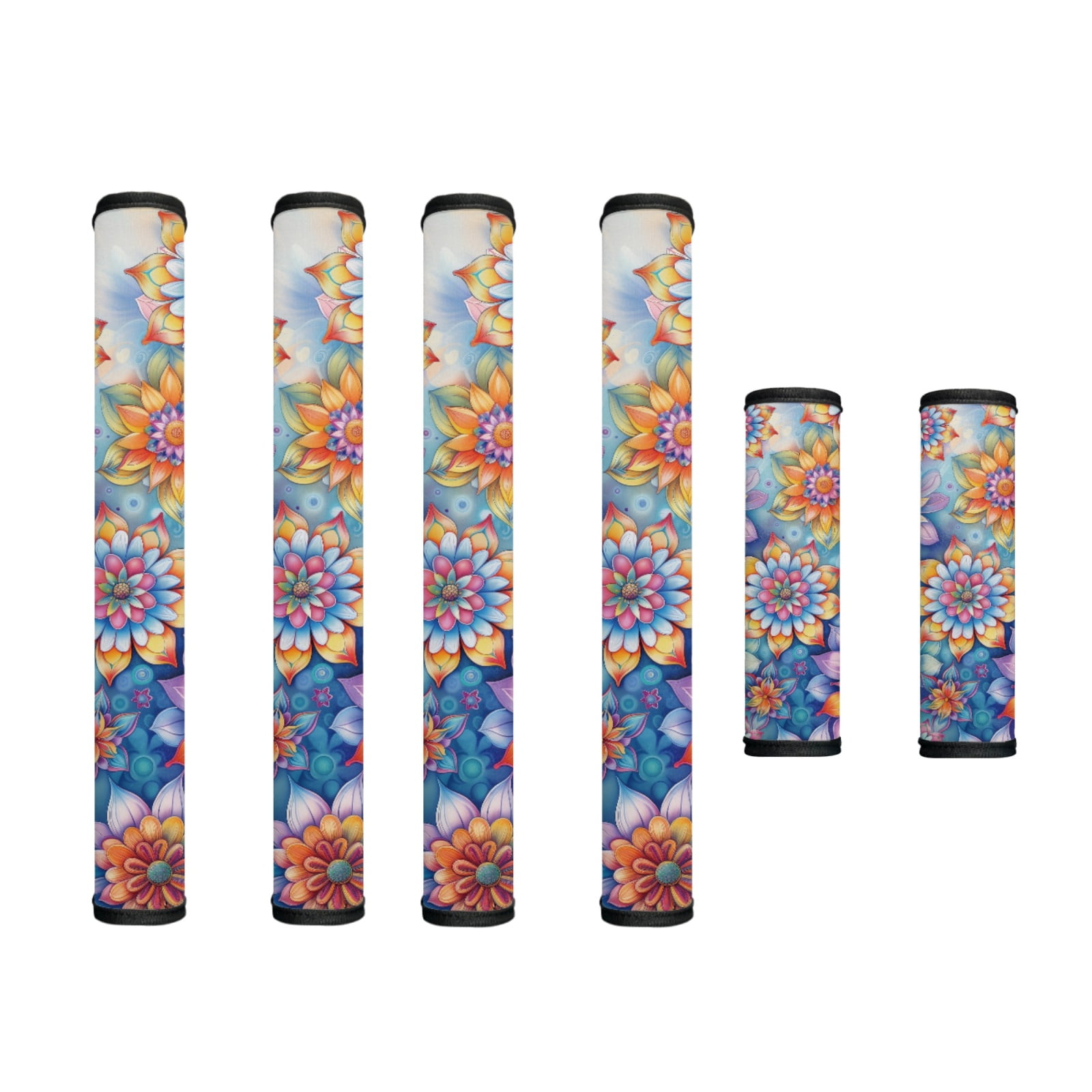 SEANATIVE 6 Pcs Refrigerator Door Handle Covers Washable Electric Appliance Decor Handles Anti-Skid Kitchen Accessories Indoor Home Decorations Keep Off Stains Dust Fingerprint, Boho Flowers
