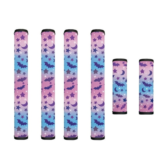 SEANATIVE 6 Pieces Fridge Door Handle Covers Waterproof Kitchen Electrical Appliance Decor Handles Anti-Slip Oven Microwave Dishwasher Door Cloth Protector, Bat Stars Pink-Blue Gradient