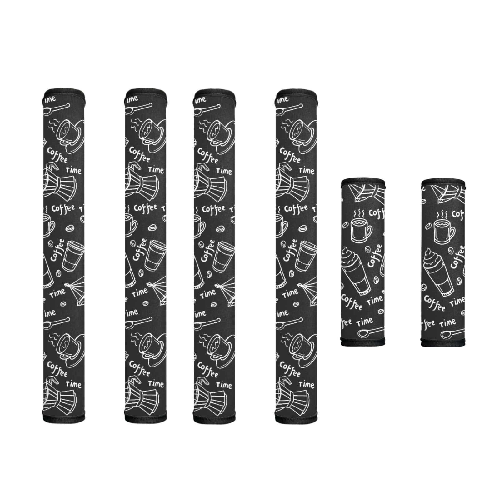 SEANATIVE 6 Pieces Refrigerator Door Handle Covers Protective Kitchen Appliance Decor Handles Anti-skid Anti-Dust Protector Keep Off Dust Fingerprint, Coffee Bean Spoon Mocha Pot Print Coffee Time