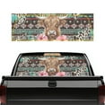 thumbnail image 1 of SEANATIVE 66.9 x 22.4 Inch Truck Rear Window Graphic Perforated See Through Stickers UV Protection Pickup Decal, Easy Install Back Window Tint Car Accessory, Tribe Highland Cow Flower Print, 1 of 7